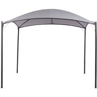 Beliani - Garden Pergola Pavilion 305 x 305 cm Fabric Shade Metal Frame Grey Vomero
