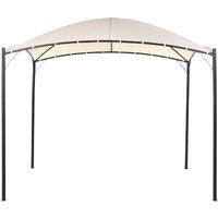 Beliani - Garden Pergola Pavilion 305 x 305 cm Fabric Shade Metal Frame Beige Vomero