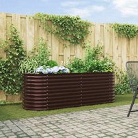Garden Raised Bed Brown 240 x 80 x 81 cm Steel Vidaxl