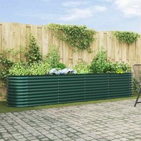 Garden Raised Bed Green 400 x 80 x 81 cm Steel Vidaxl
