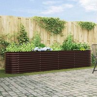Garden Raised Bed Brown 400 x 80 x 81 cm Steel Vidaxl