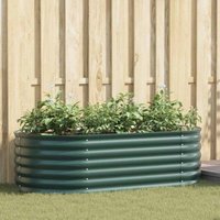 Garden Raised Bed Green 160 x 80 x 44 cm Steel Vidaxl