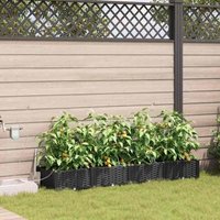 Garden Planters Black 160 x 40 x 22 cm Steel Vidaxl
