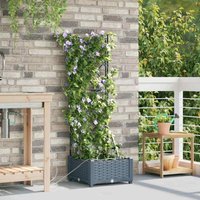 Garden Planters Light grey 40 x 40 x 126 cm Steel Vidaxl