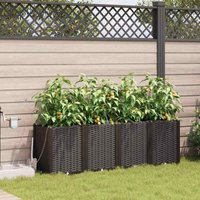 Garden Planters Brown 160 x 40 x 52 cm Steel Vidaxl