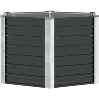 Garden Raised Bed Anthracite 129x129x77 cm Galvanised Steel Vidaxl