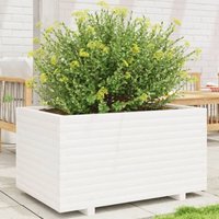 Garden Planter White 90x60x49.5 cm Solid Wood Pine Vidaxl