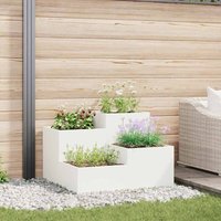 Garden Planter White 100 x 100 x 60 cm Steel Vidaxl