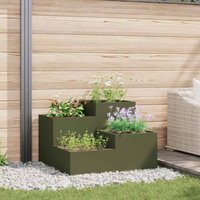 Vidaxl - Garden Planter Olive green 100 x 100 x 60 cm Steel