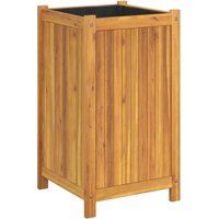 Garden Planter with Liner 42x42x75 cm Solid Wood Acacia Vidaxl