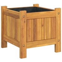 Garden Planter with Liner 31x31x30 cm Solid Wood Acacia Vidaxl