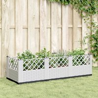 Vidaxl - Garden Planter with Pegs White 123.5x43.5x43.5 cm pp
