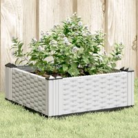 Garden Planter with Pegs White 42.5x42.5x28.5 cm PP vidaXL