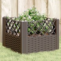 Garden Planter with Pegs Brown 43.5x43.5x43.5 cm pp Vidaxl
