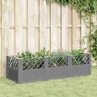 Garden Planter with Pegs Light Grey 123.5x43.5x43.5 cm pp Vidaxl