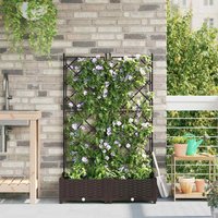 Garden Planter with Trellis Brown 80 x 40 x 125.5 cm pp Vidaxl