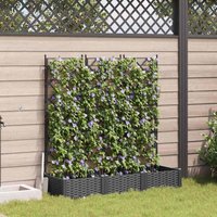 Vidaxl - Garden Planter with Trellis 3 pcs Black 120 x 40 x 125.5 cm pp