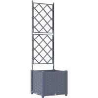 Vidaxl - Garden Planter with Trellis Light grey 40 x 40 x 143 cm pp