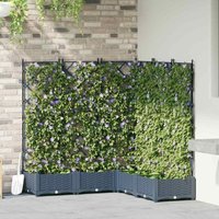 Vidaxl - Garden Planter with Trellis 5 pcs Grey 120 x 120 x 125.5 cm pp