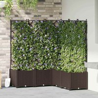 Garden Planter with Trellis 5 pcs Brown 120 x 120 x 143 cm pp Vidaxl
