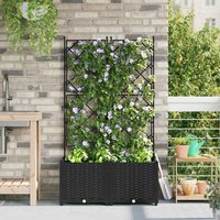 Vidaxl - Garden Planter with Trellis 2 pcs Black 80 x 40 x 143 cm pp