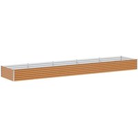 Garden Raised Bed 485 x 100 x 36 cm Galvanised Steel vidaXL