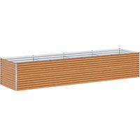 Garden Raised Bed 390 x 100 x 68 cm Galvanised Steel vidaXL