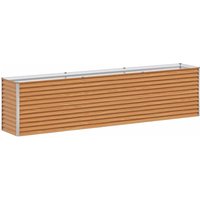 Garden Raised Bed Light Brown 290 x 50 x 68 cm Galvanised Steel vidaXL