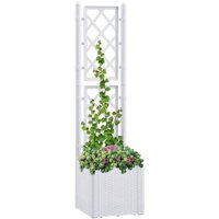 Vidaxl - Garden Raised Bed with Trellis and Self Watering System White