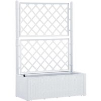 Garden Raised Bed with Trellis and Self Watering System White Vidaxl