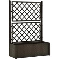 Garden Raised Bed with Trellis and Self Watering System Mocha vidaXL