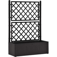 Garden Raised Bed with Trellis and Self Watering System Anthracite Vidaxl