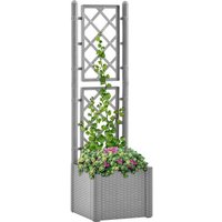 Vidaxl - Garden Raised Bed with Trellis and Self Watering System Grey
