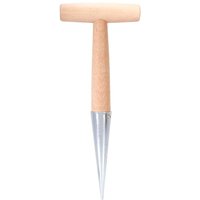 Groofoo - Garden Soil Dibber Hand Held t shape Planting Seedling Planter with Wooden Handle