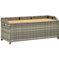 Garden Storage Bench 120 cm Poly Rattan Grey vidaXL - Grey