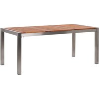 Beliani - 6 Seater Garden Dining Table Eucalyptus Wood Top Steel Frame Grosseto