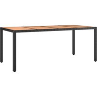 Vidaxl - Garden Table with Wooden Top Black Poly RattanandSolid Wood Acacia
