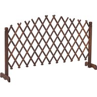 Garden Divider Trellis Dark Brown Fir Wood Privacy Screen Extendable Folding PAVAROLO