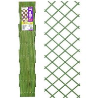 Gardman - 07254 1.8m x 0.6m Expanding Riveted Green Trellis Screen Garden Plant