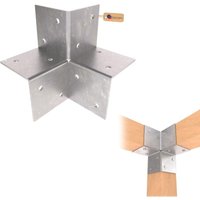 GeZu Impex Pergola Corner Bracket 121 x 121 mm Hot Dip Galvanised 3 Way Corner Connector Bracket for Wooden Gazebo and Pergola