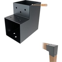 GeZu Impex Post Connector L 121 x 121 mm Powder Coated Anthracite Pergola L Shape Square Beam Post Connector Corner Pavilion Bracket