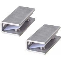 Glass Shower Door Clamps, 2 Pack - Fixed Stainless Steel Hinges - 8-12 mm Wall Mounts Ymyny