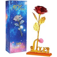 Gold leaf roses on a heart-shaped stand, a unique gift for Valentine's Day or any celebration