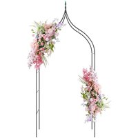 COSTWAY Gothic Style Garden Arbor Garden Trellis Pergola w/ Side Crossbars