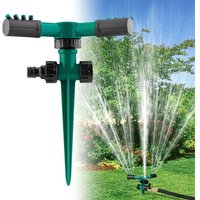 Tinor - Green Circular Sprinkler Lawn Sprinkler, Garden Sprayer Uniform Watering 360° Rotating Sprinkler 3 Arm Sprayer Lawn Watering Irrigation System