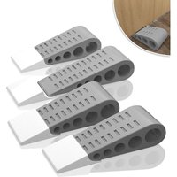 Linghhang - Grey)Rubber Door Stop, 4pcs Heavy Duty Non-Slip Rubber Door Wedge, Anti-Scratch Door Block Works on All Surfaces
