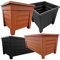 4 x Each BROWN Grosvenor Square 33cm and Long Grosvenor Troughs 55cm Planter Sets