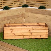 Samuel Alexander - Hand Made 39cm Wide x 102cm Rustic Wooden Garden Trough Tall / Flower Bed Planter