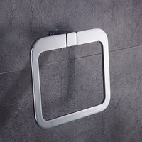 Dewdat - Hand Towel Holder Silver Towel Ring Punch hole Towel Rail for Bathroom, Stainless Steel Square