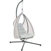Beliani - Hanging Swing Chair Boho Modern Metal Stand Chain Soft Cushion Light Grey Avegno